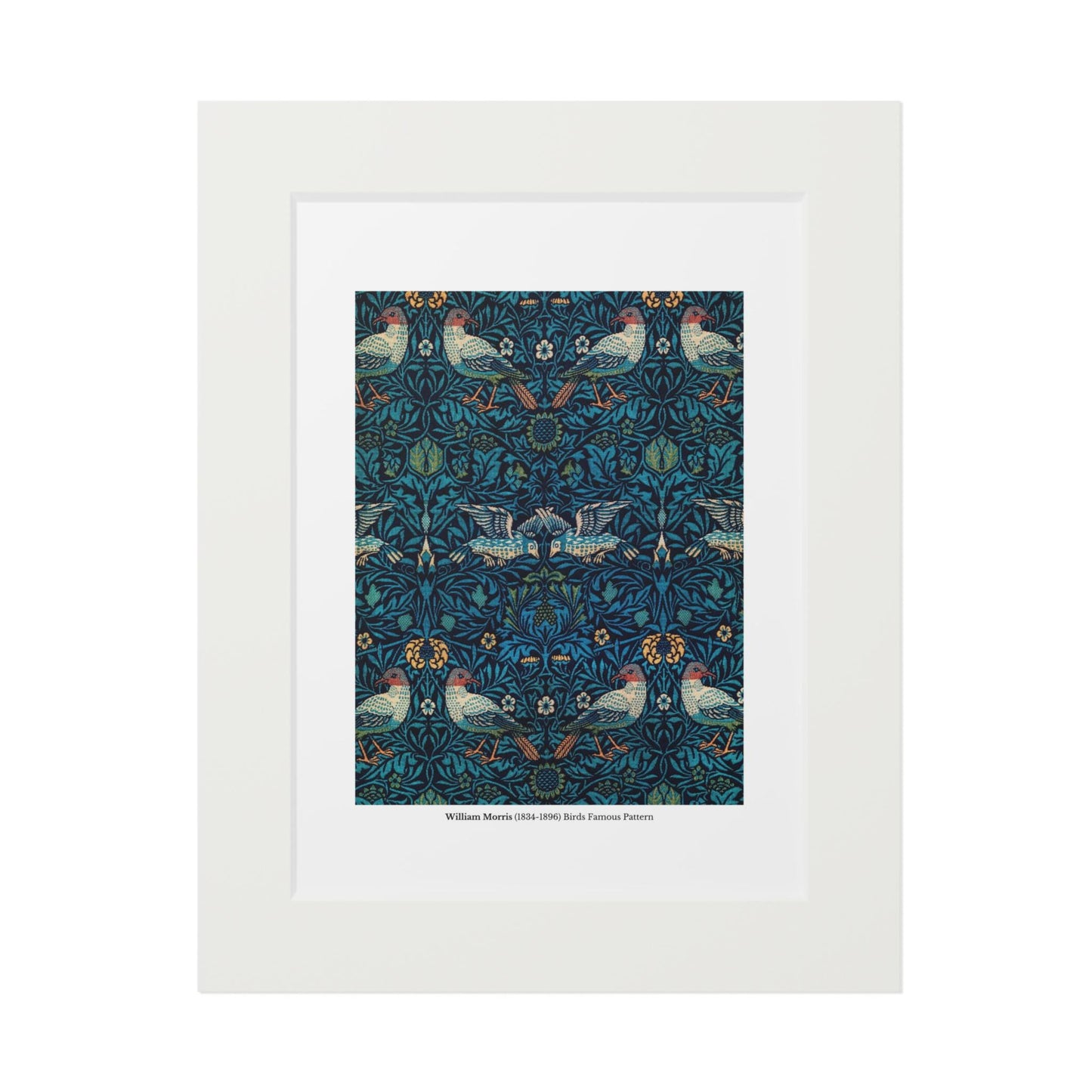 William Morris (1834 - 1896) Birds Famous Pattern Passepartout Paper Frame - householdessential