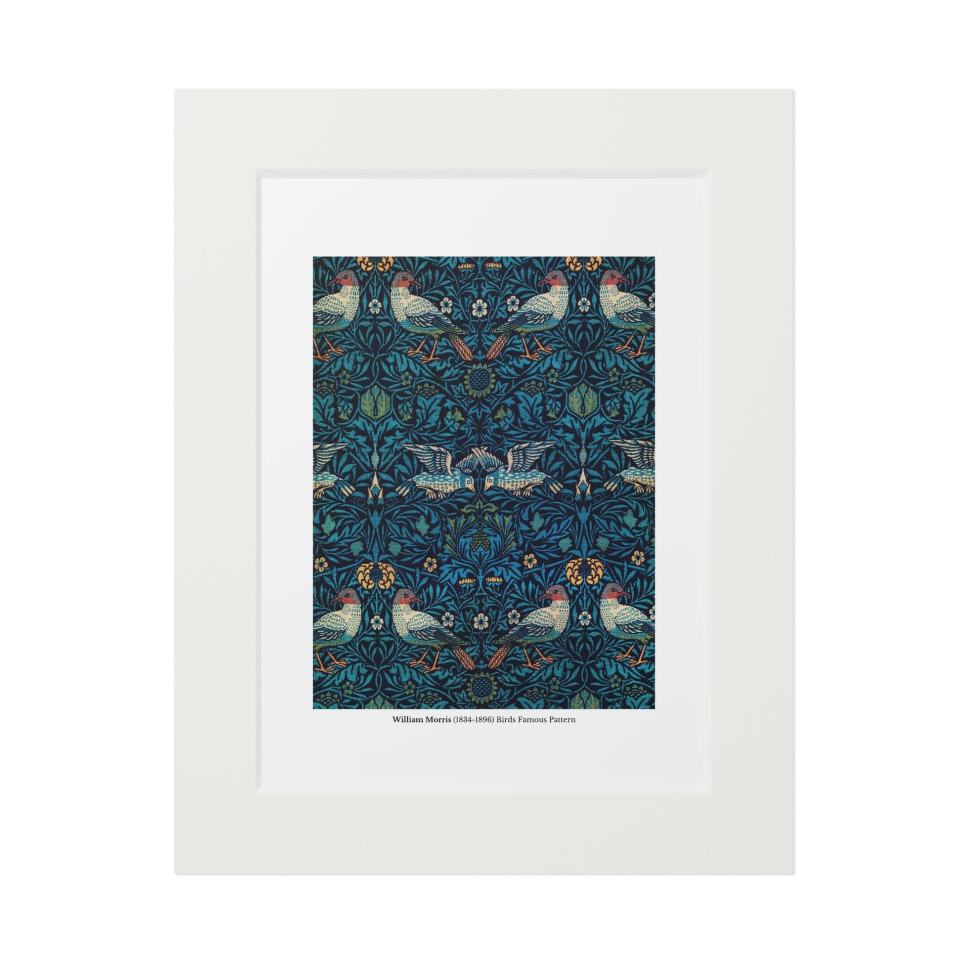 William Morris (1834 - 1896) Birds Famous Pattern Passepartout Paper Frame - householdessential