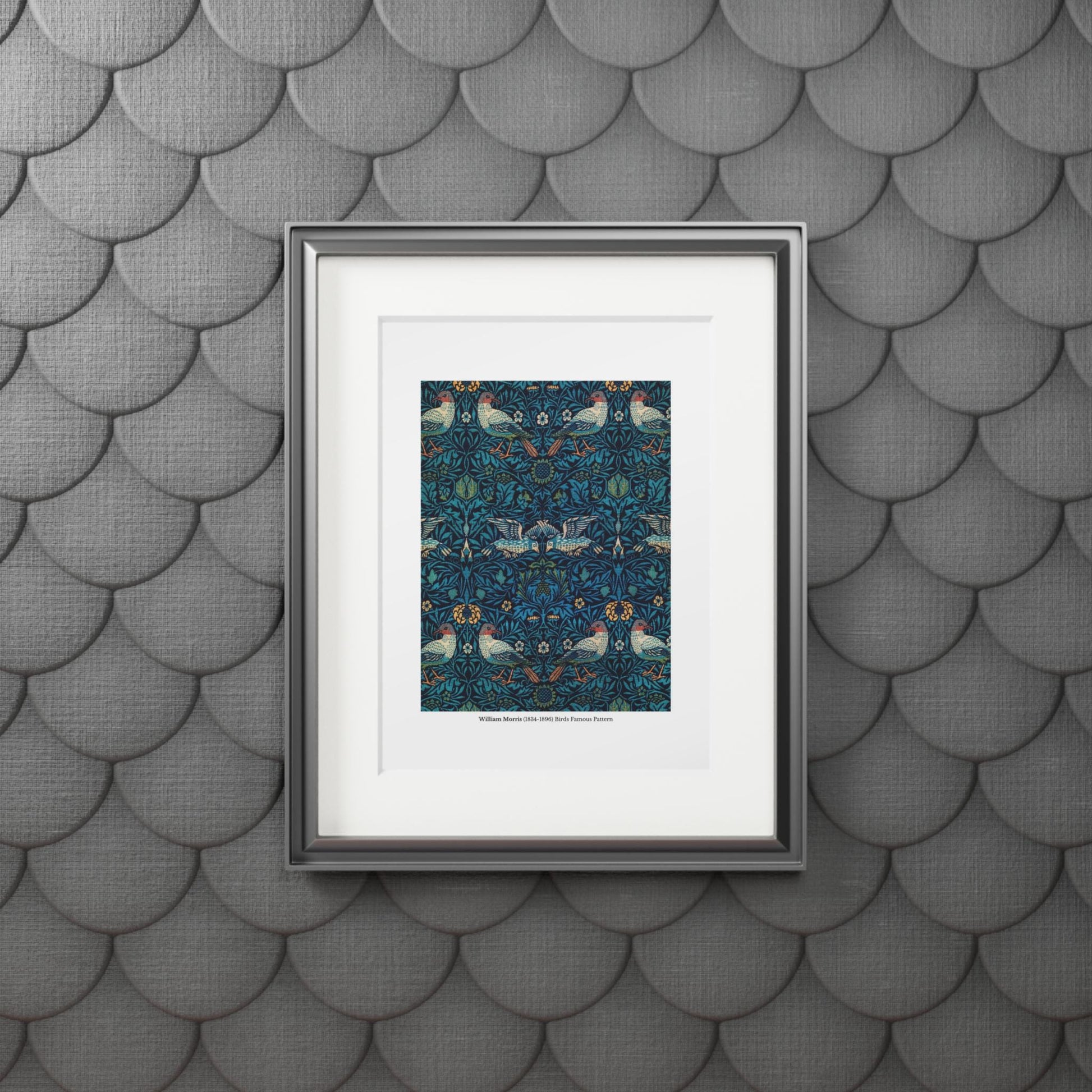 William Morris (1834 - 1896) Birds Famous Pattern Passepartout Paper Frame - householdessential