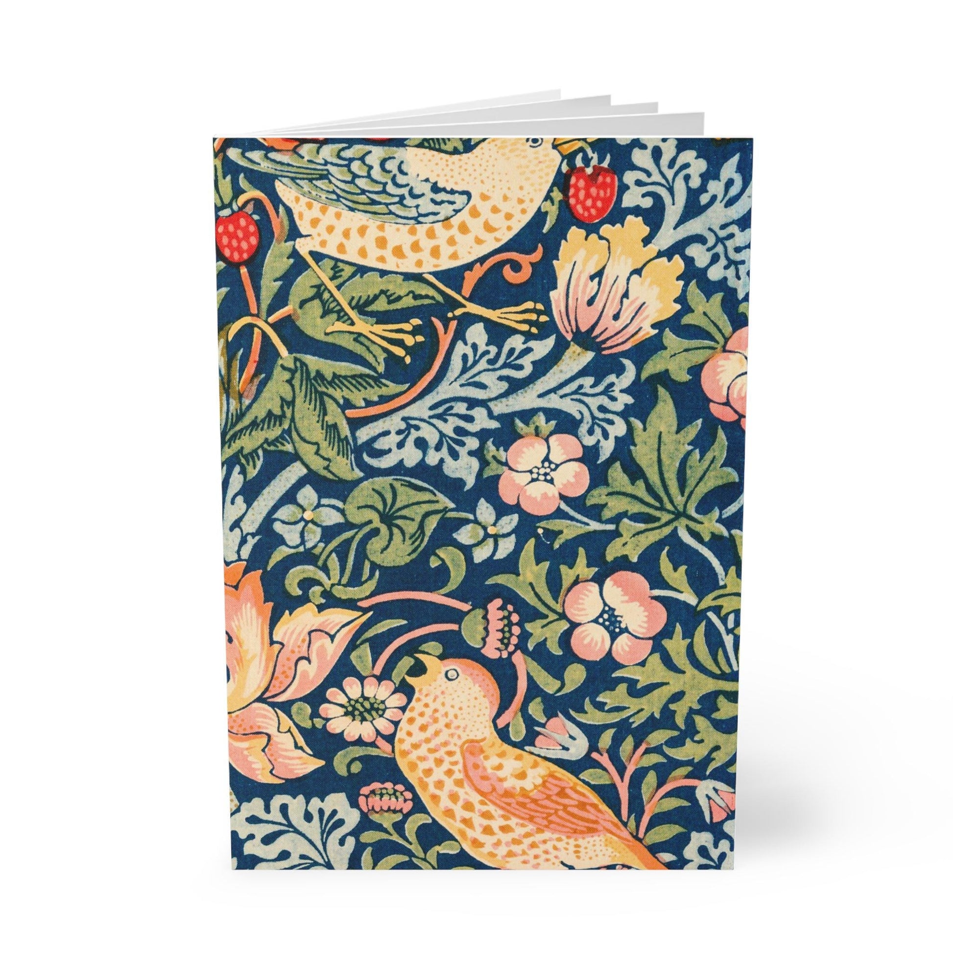 William Morris Bird Floral Pattern Notebook A5 | Softcover Journal - householdessential