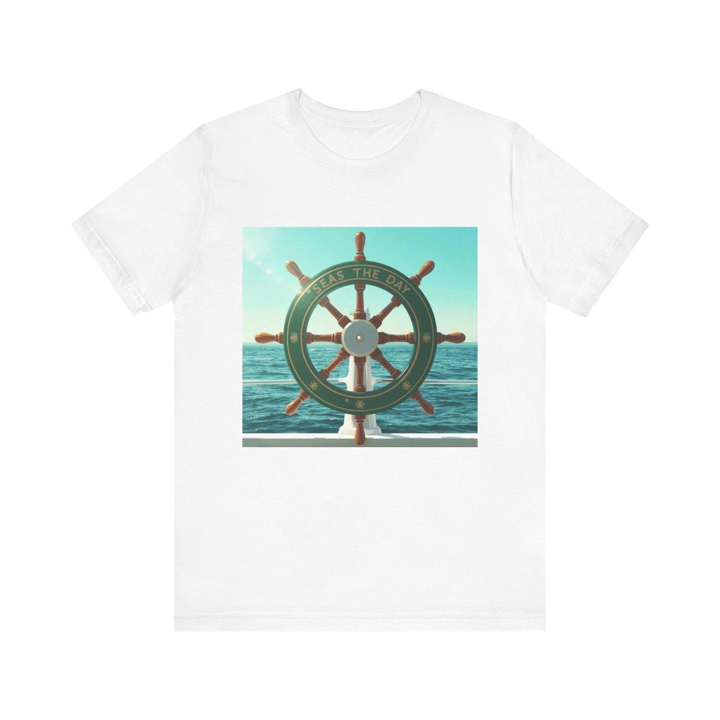 Ship Wheel Nautical Tee | Ocean Steering Wheel Graphic Shirt - householdessential