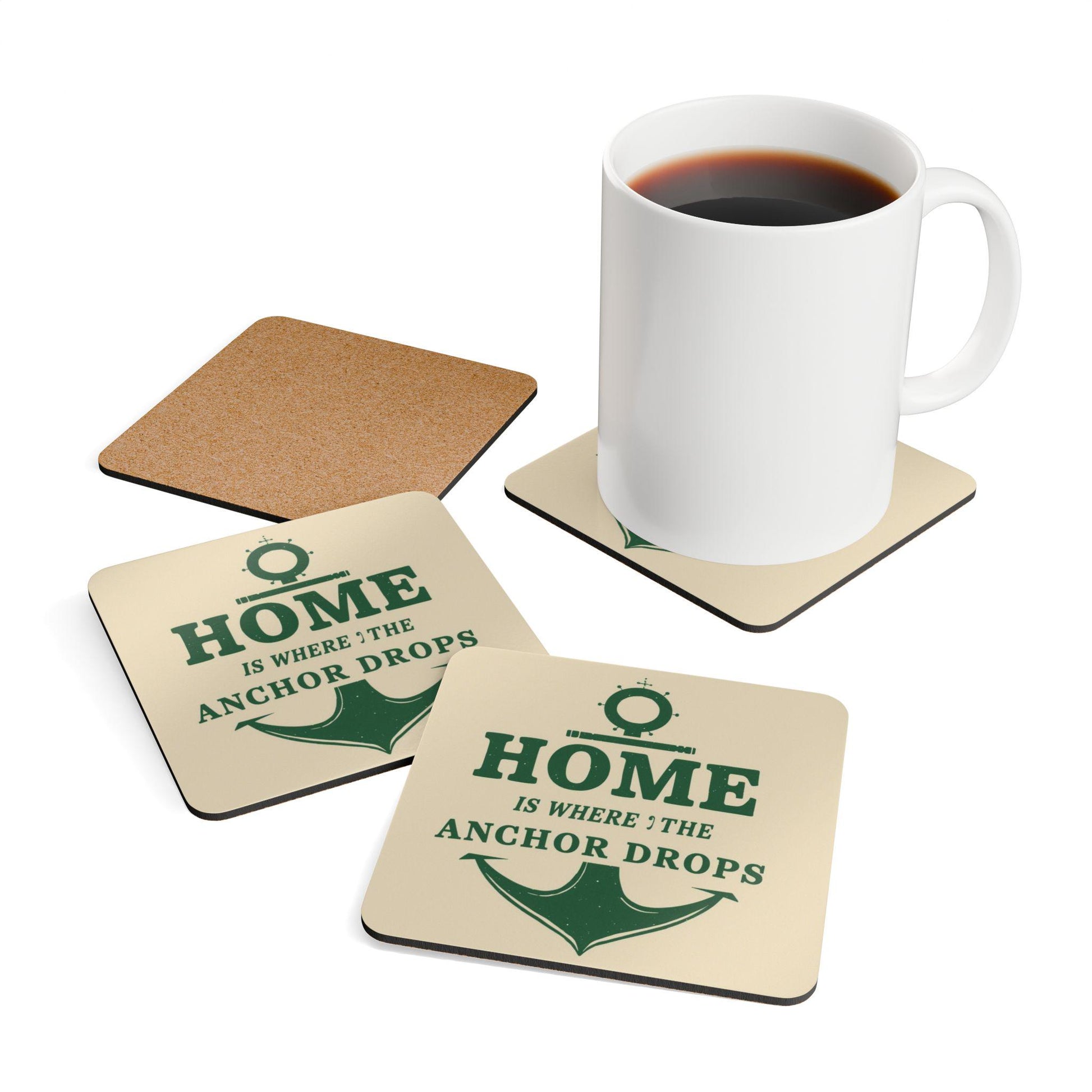 Anchor Home Quote Cork Coaster - householdessential