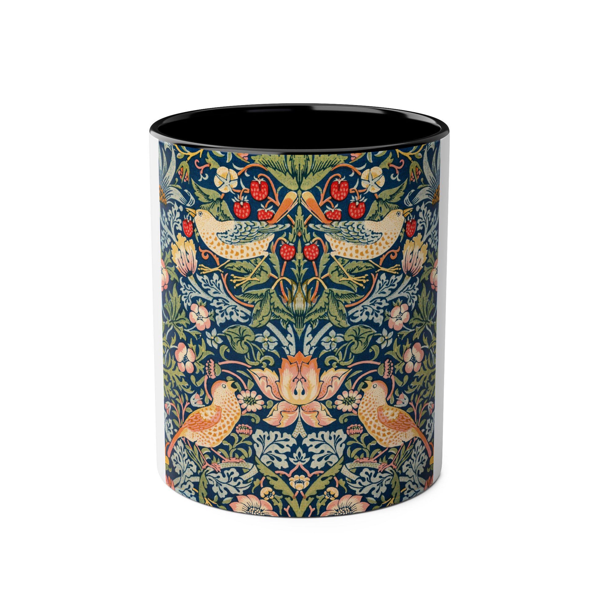 William Morris Strawberry Thief pattern Mug | Two - Tone Coffee Mug - householdessential