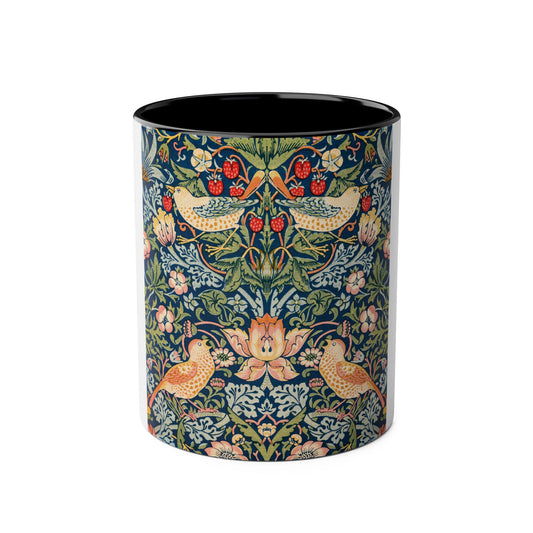 William Morris Strawberry Thief pattern Mug | Two - Tone Coffee Mug - householdessential
