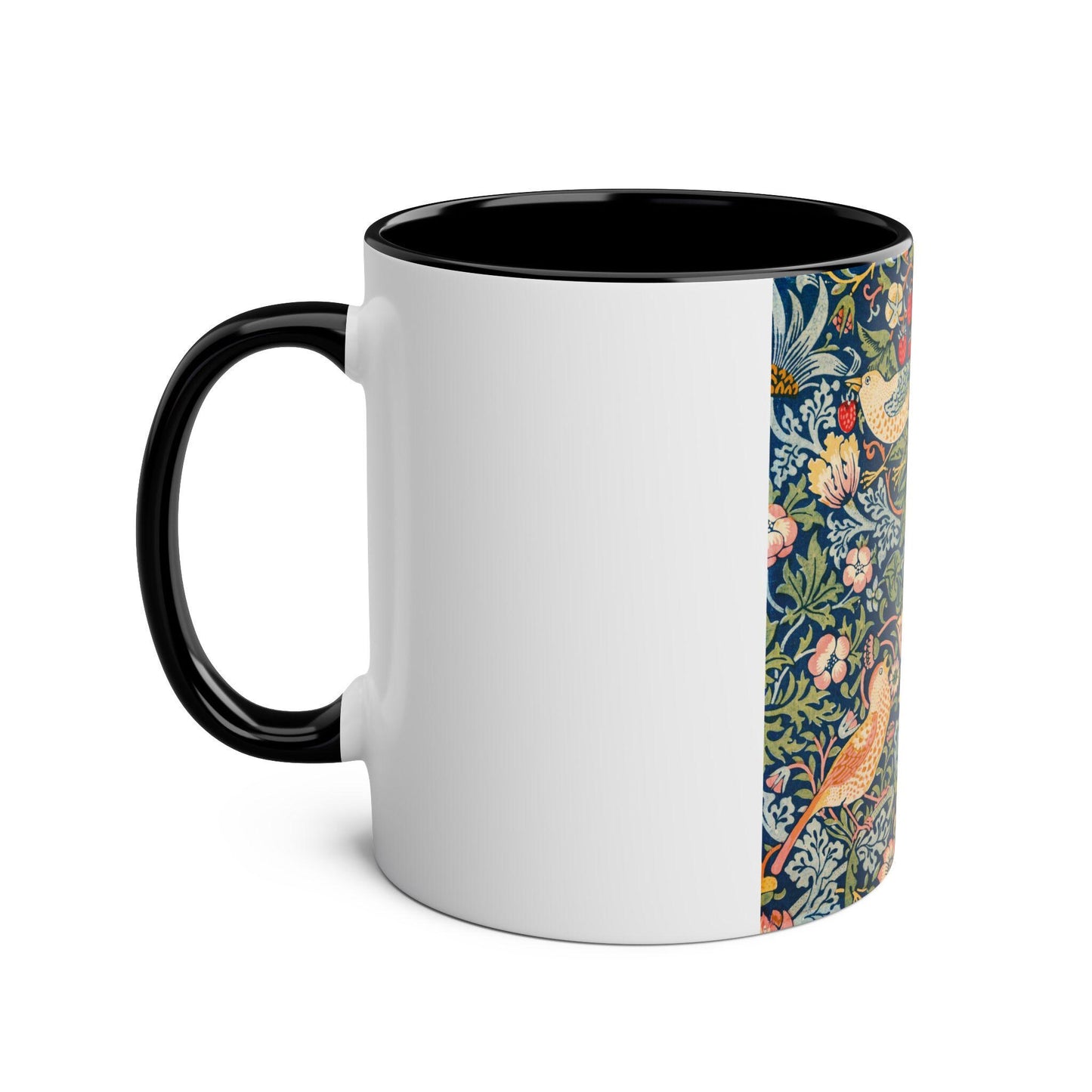 William Morris Strawberry Thief pattern Mug | Two - Tone Coffee Mug - householdessential