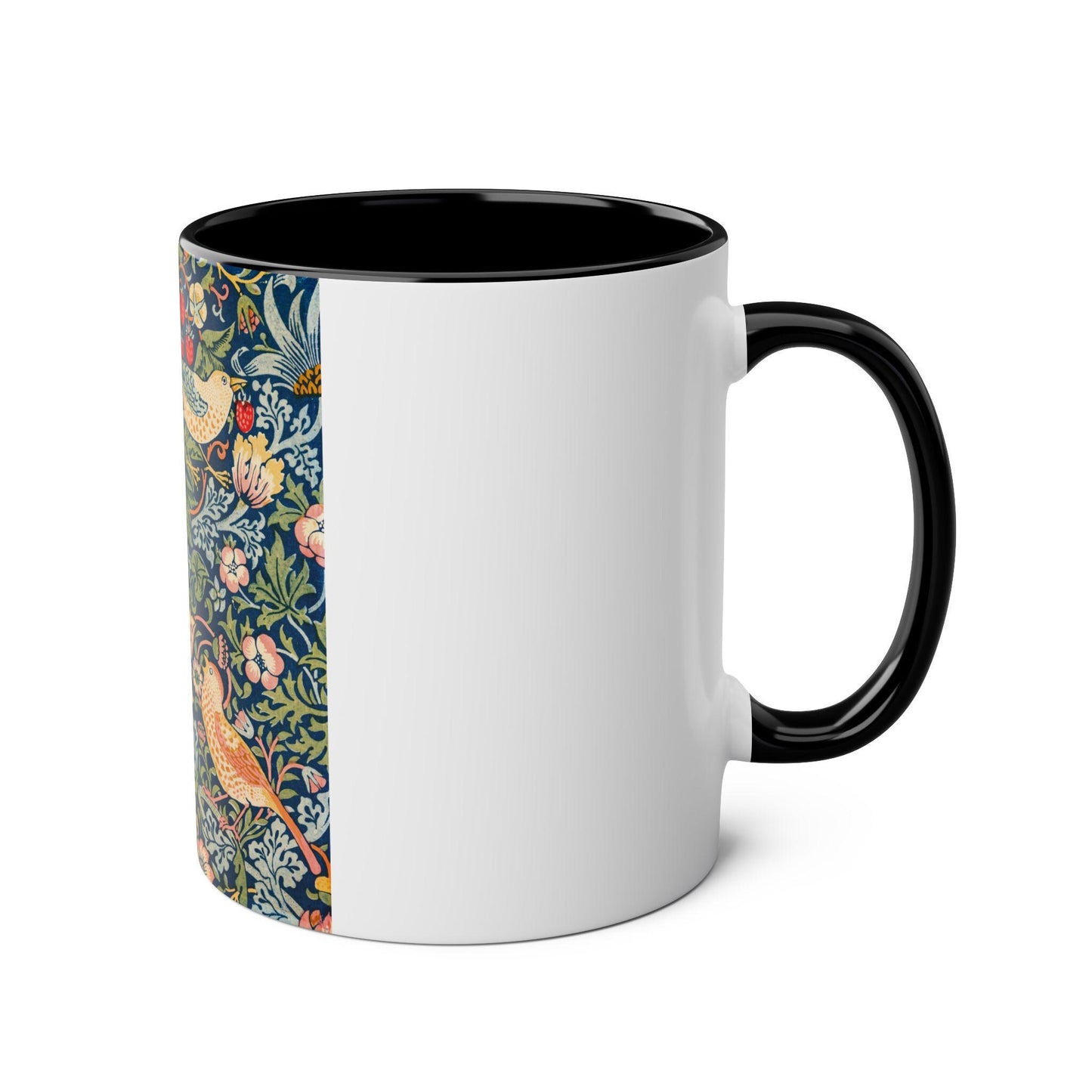 William Morris Strawberry Thief pattern Mug | Two - Tone Coffee Mug - householdessential