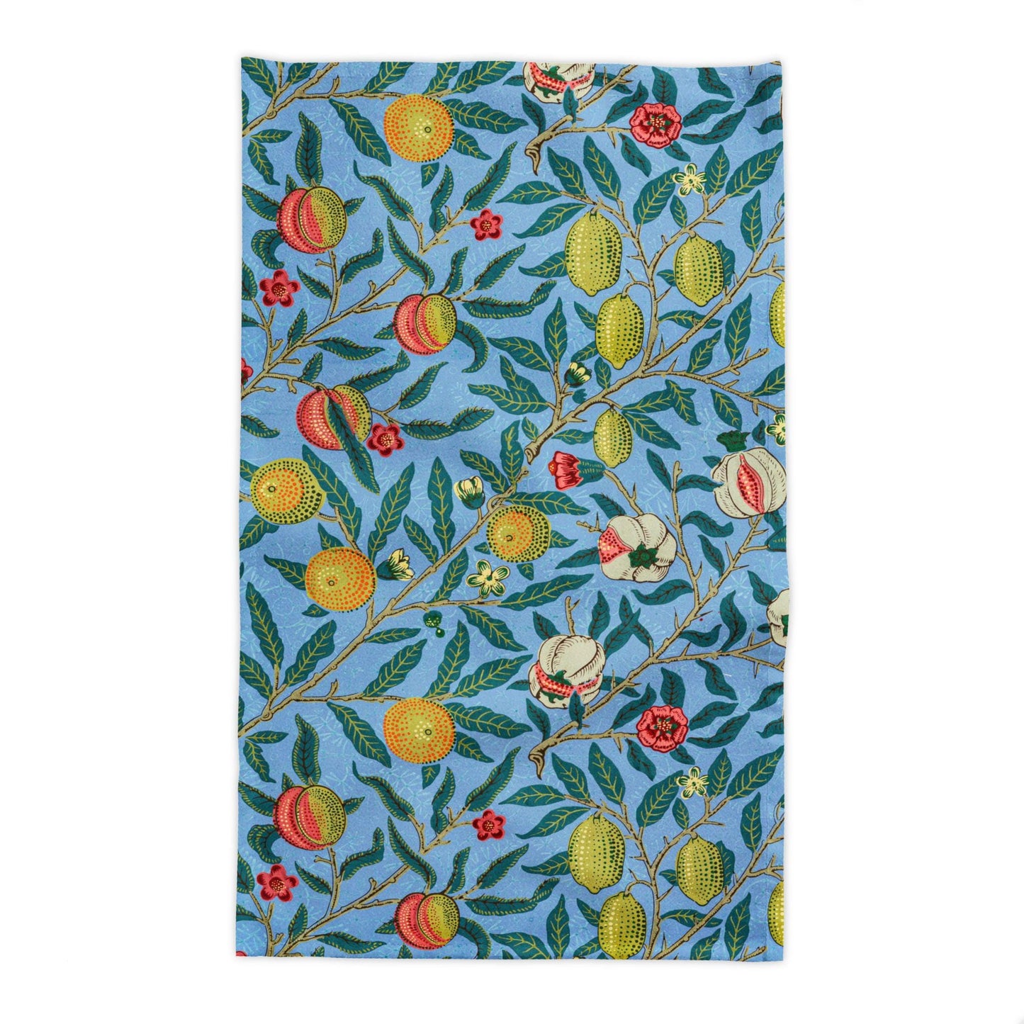 William Morris Four Fruits Pattern (1862) Tablecloth | Blue Fruit Branches Table Linen - householdessential