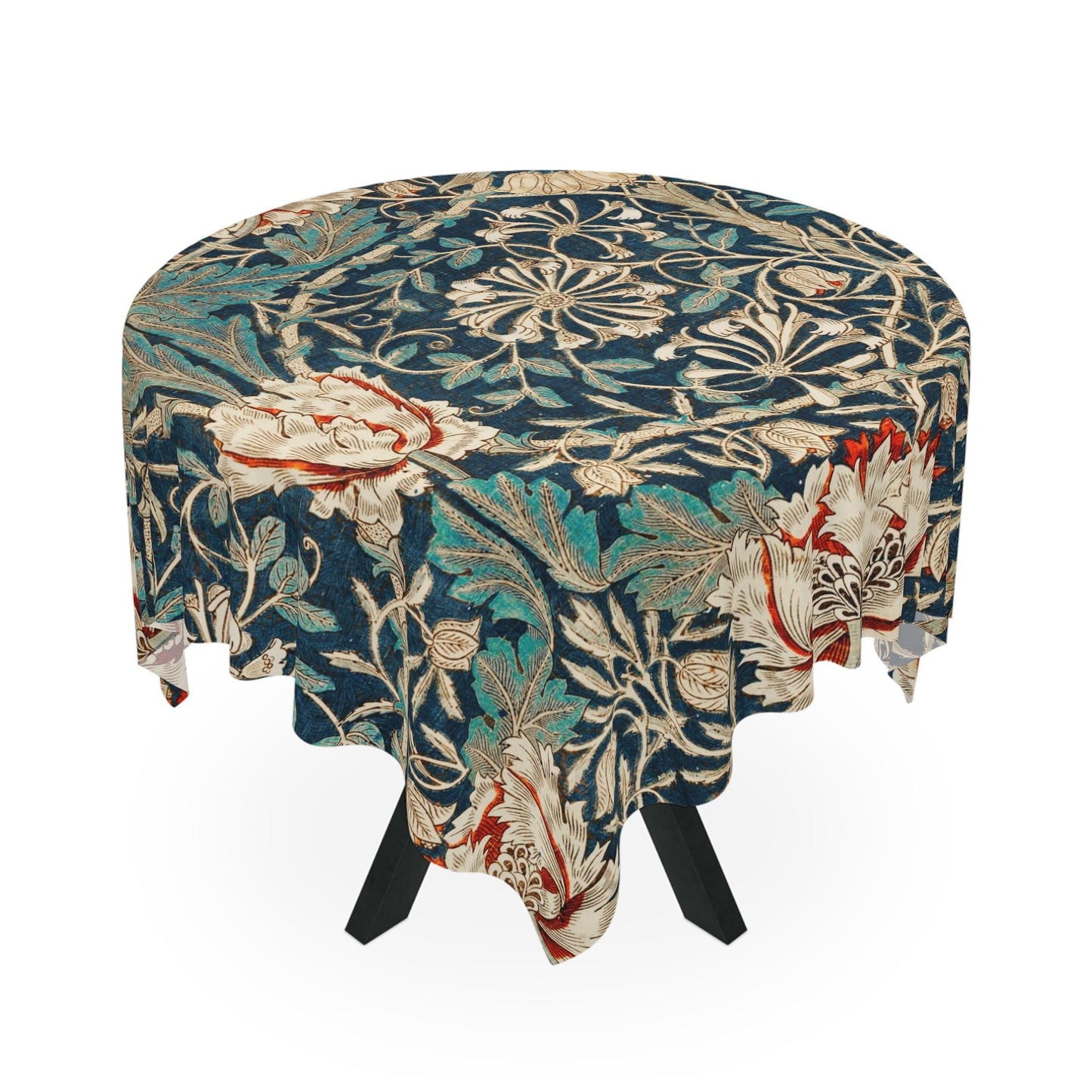 William Morris Honeysuckle Pattern Tablecloth | Botanical Design - householdessential