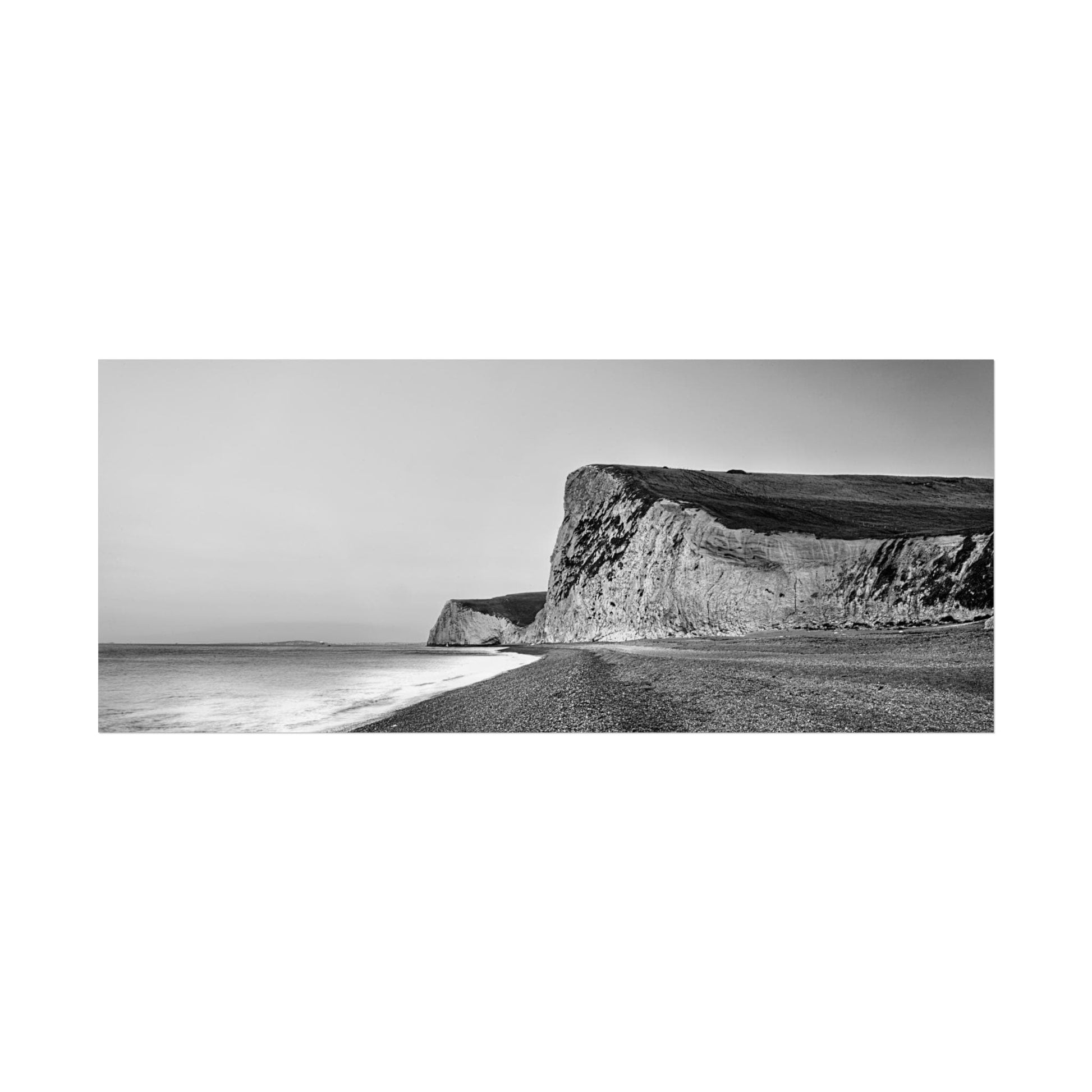 Durdle Door Art Print - Jurassic Coast Photography - Monochrome Seascape Poster - householdessential
