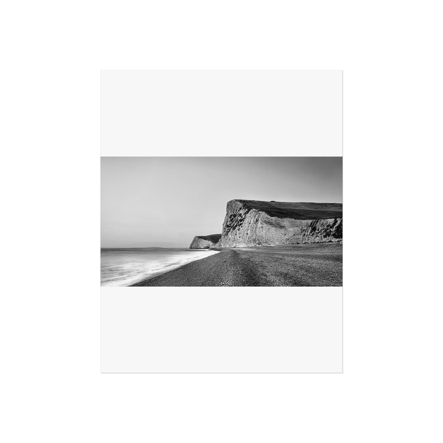 Durdle Door Art Print - Jurassic Coast Photography - Monochrome Seascape Poster - householdessential
