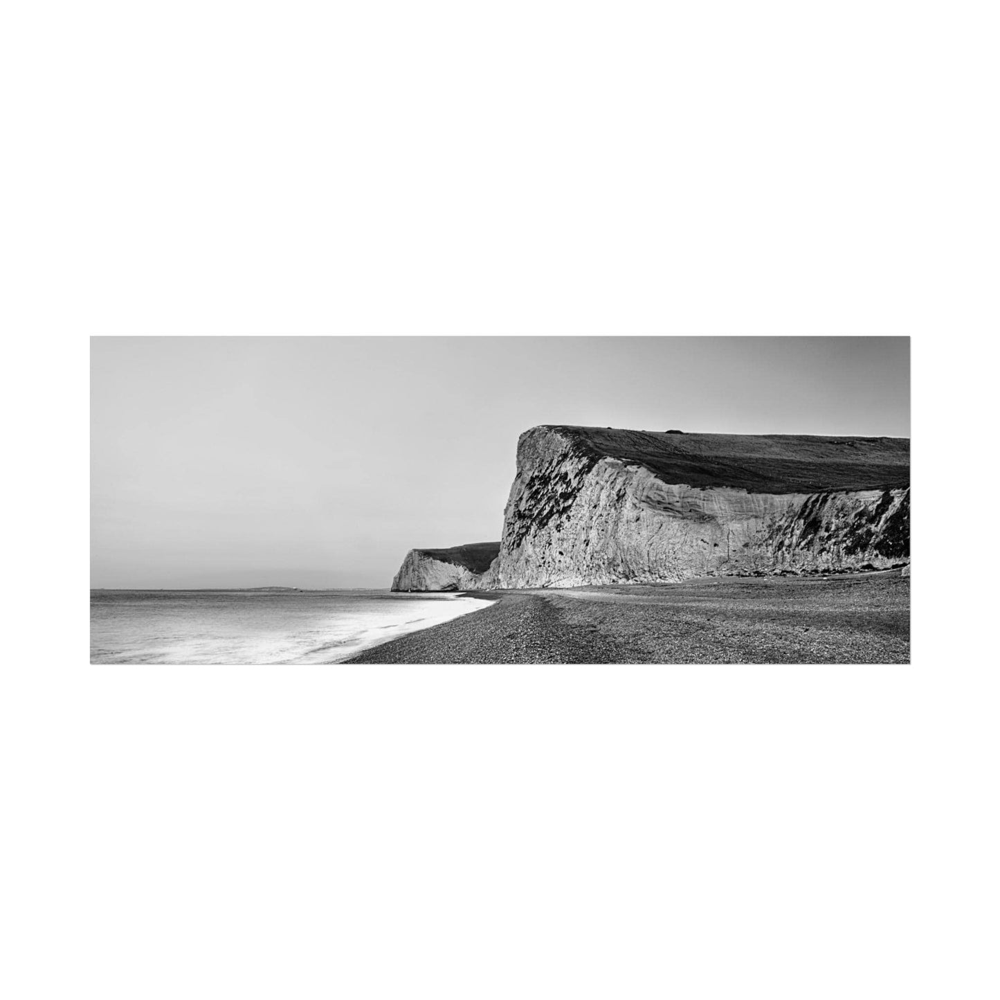 Durdle Door Art Print - Jurassic Coast Photography - Monochrome Seascape Poster - householdessential