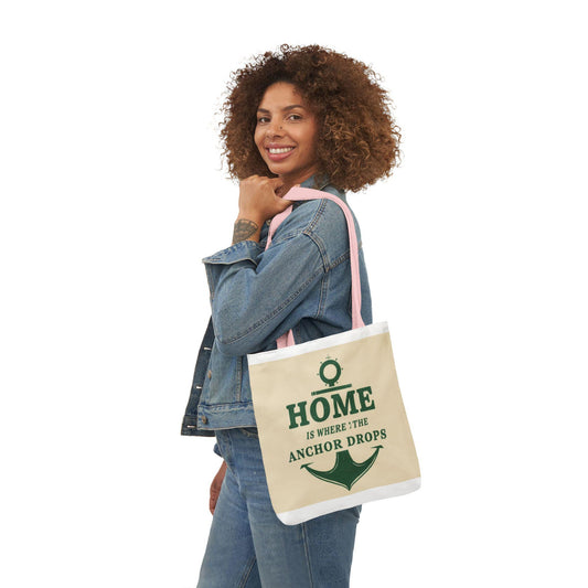Home Is Where The Anchor Drops Tote Bag | Nautical Anchor Design - householdessential