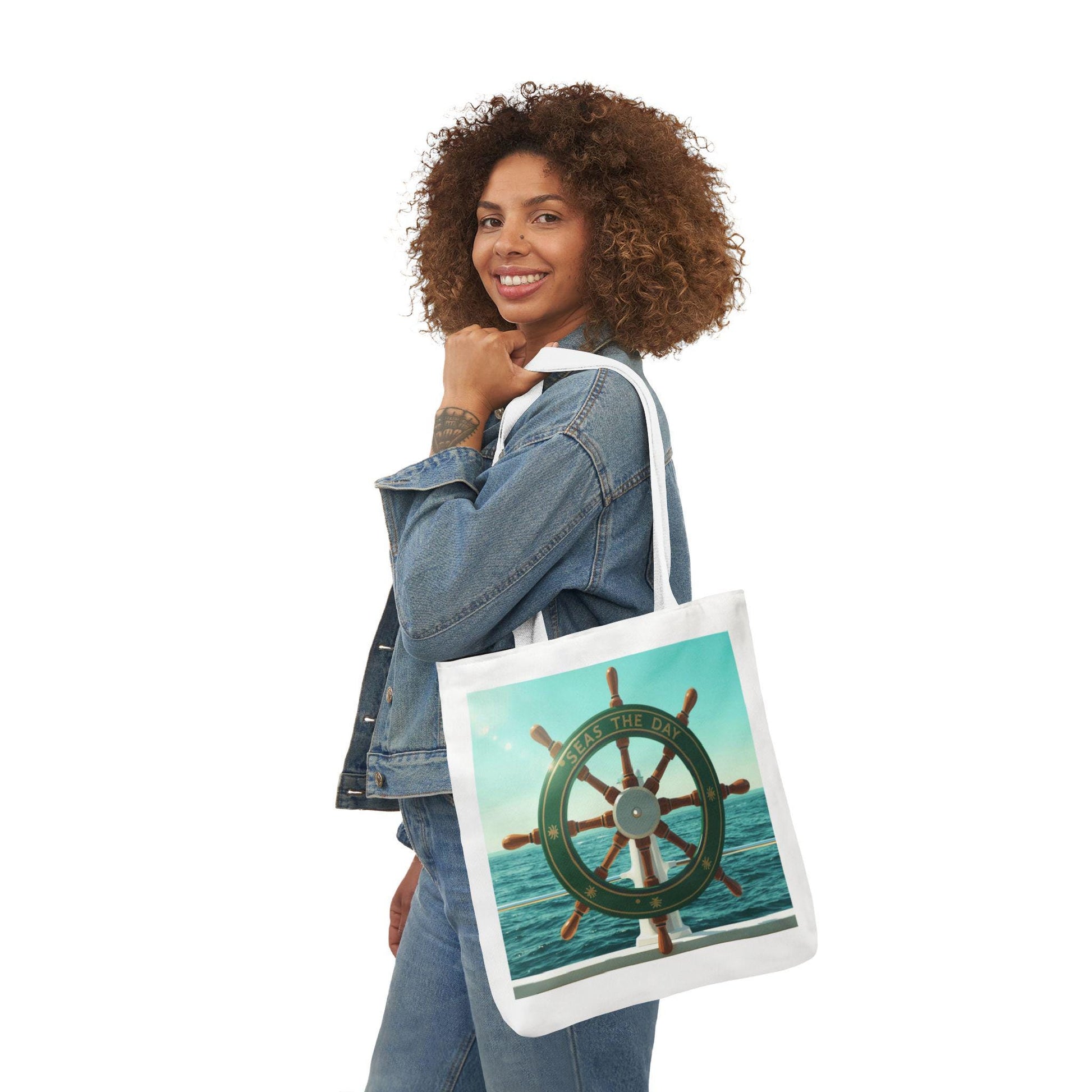 Ship Wheel Ocean Steering Wheel Tote - householdessential