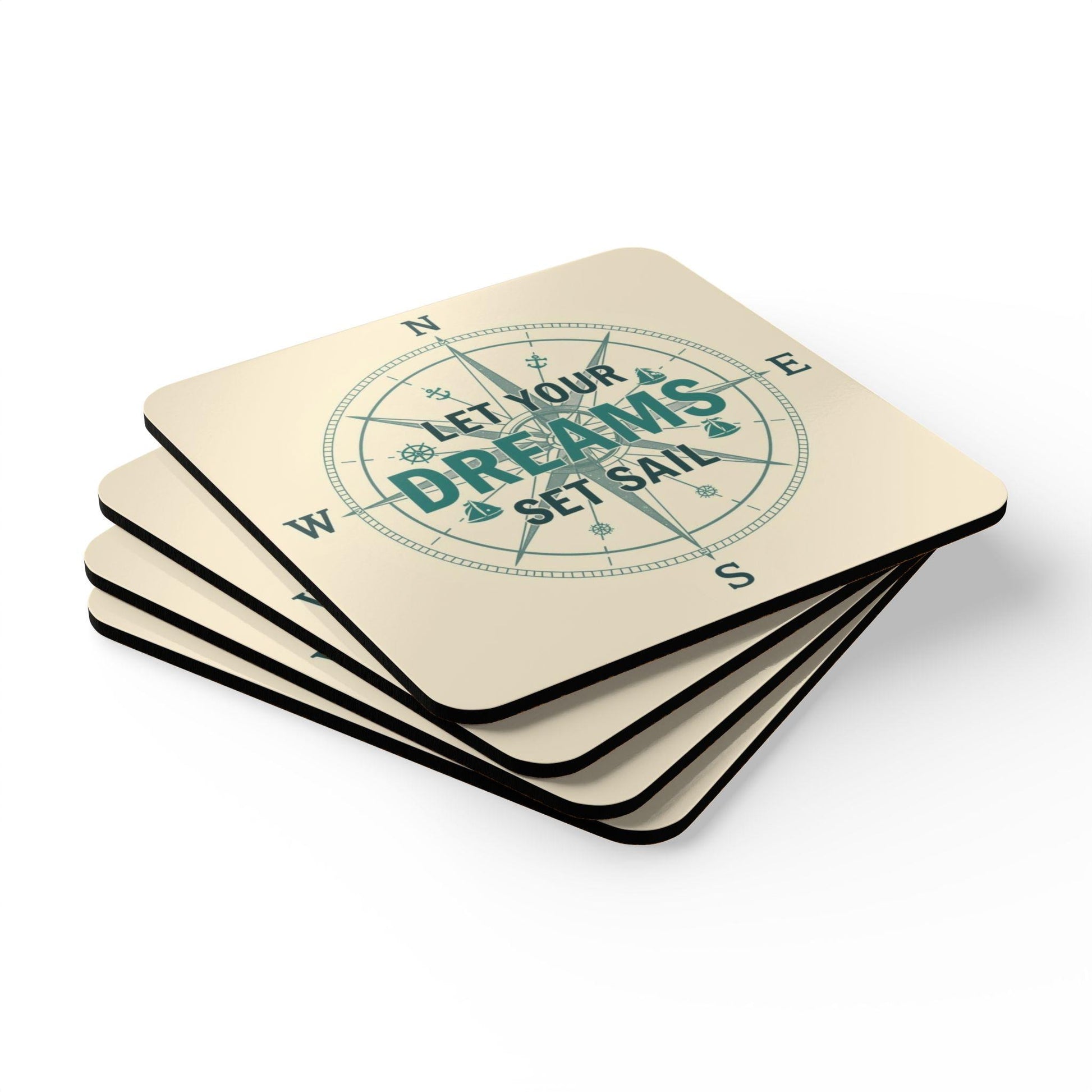 Let Your Dreams Set Sail Corkwood Coaster - householdessential