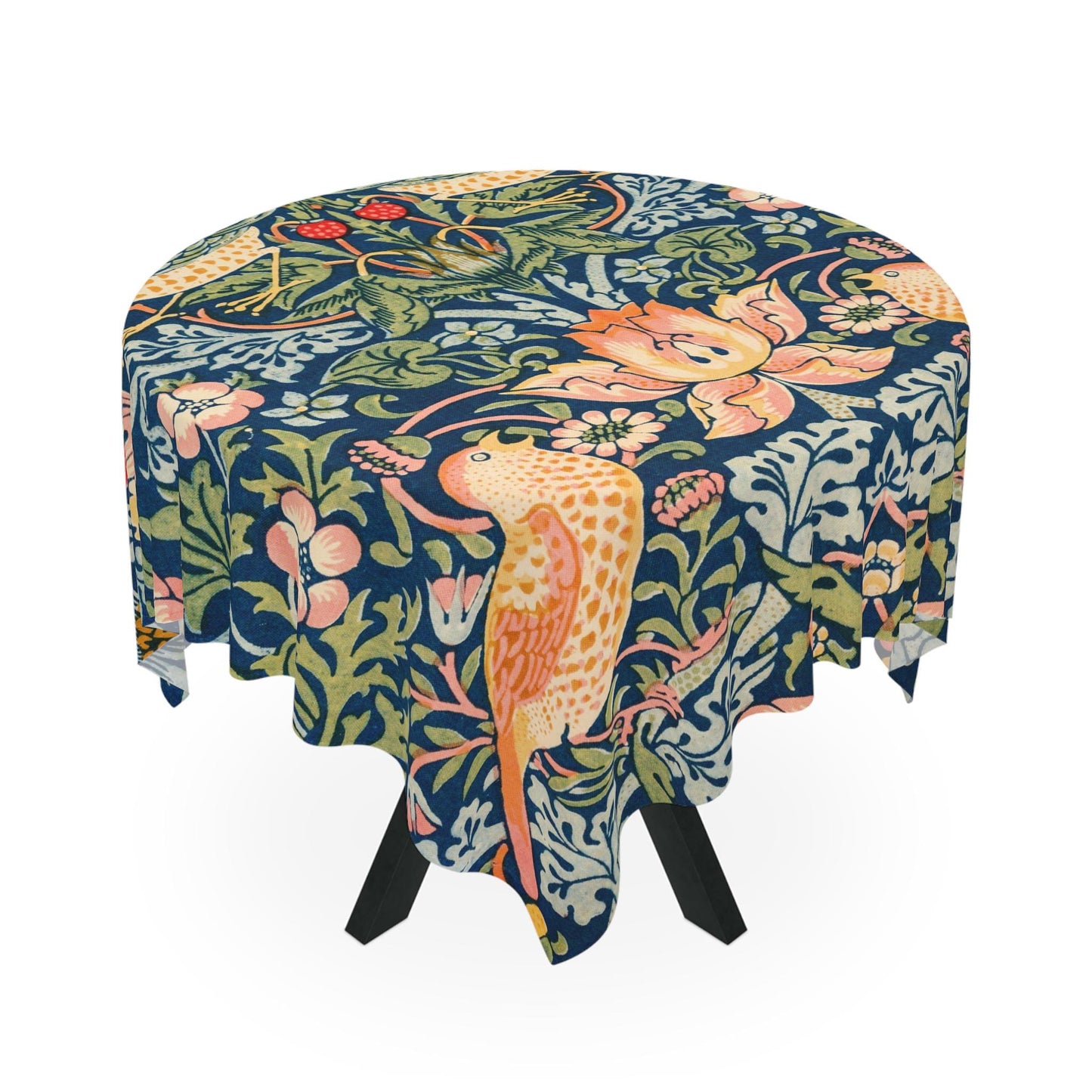 William Morris Strawberry Thief pattern (1883) Tablecloth | vintage bird floral design - householdessential