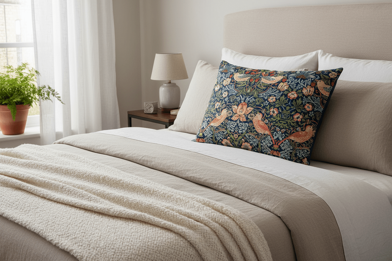 William Morris Strawberry Thief (1883) Microfibre Pillow Case - householdessential