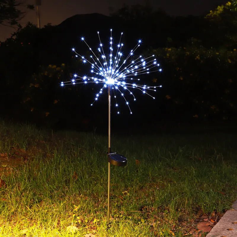 LED Solar Ground Fireworks Lanterns with Colorful Lights - householdessential