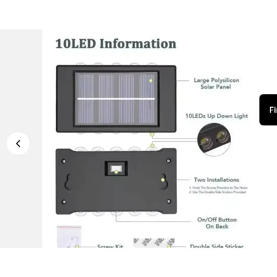 Solar Outdoor Garden Light Up And Down - householdessential