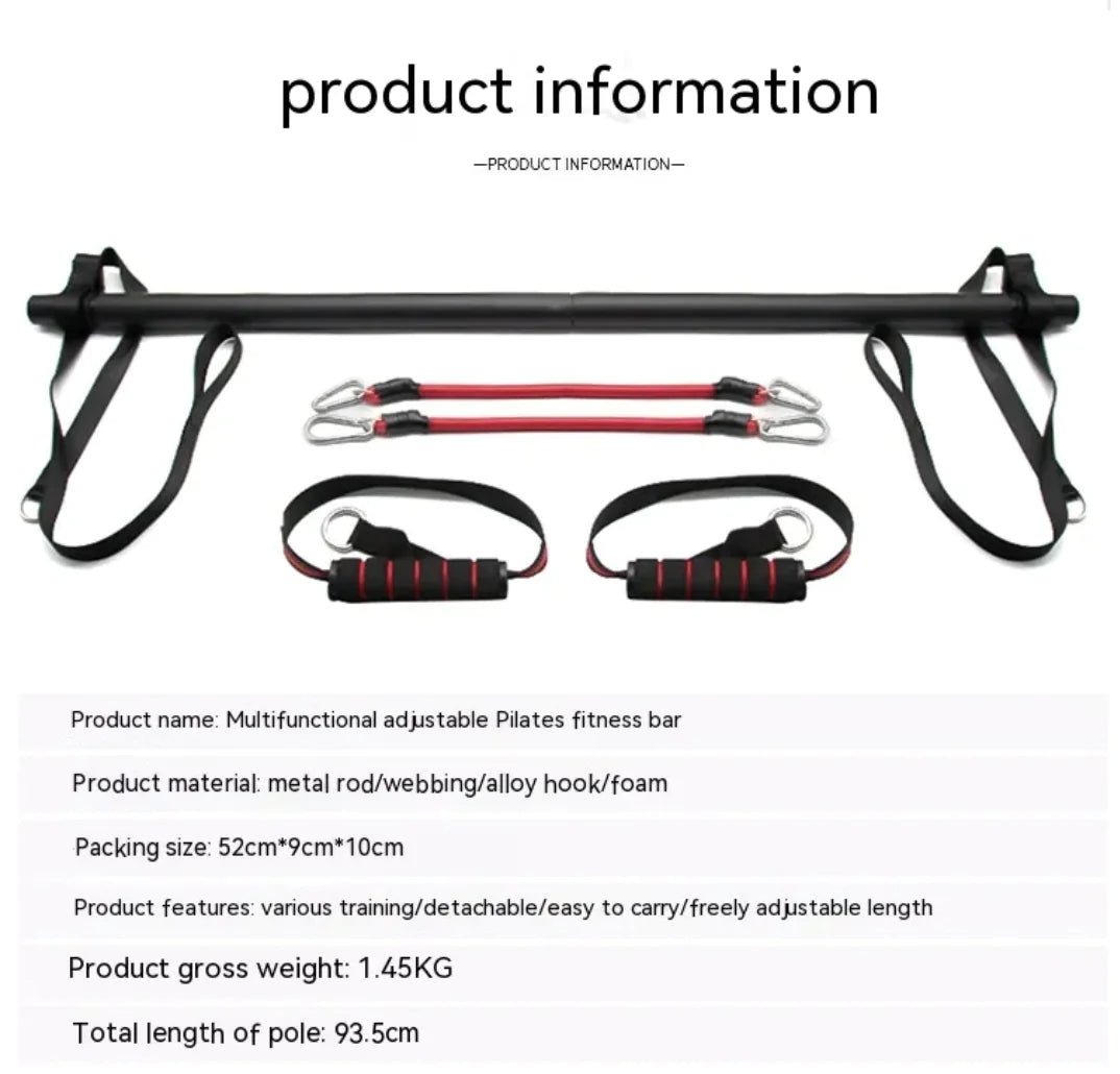 Pilates Bar Kit with Resistance Bands - householdessential