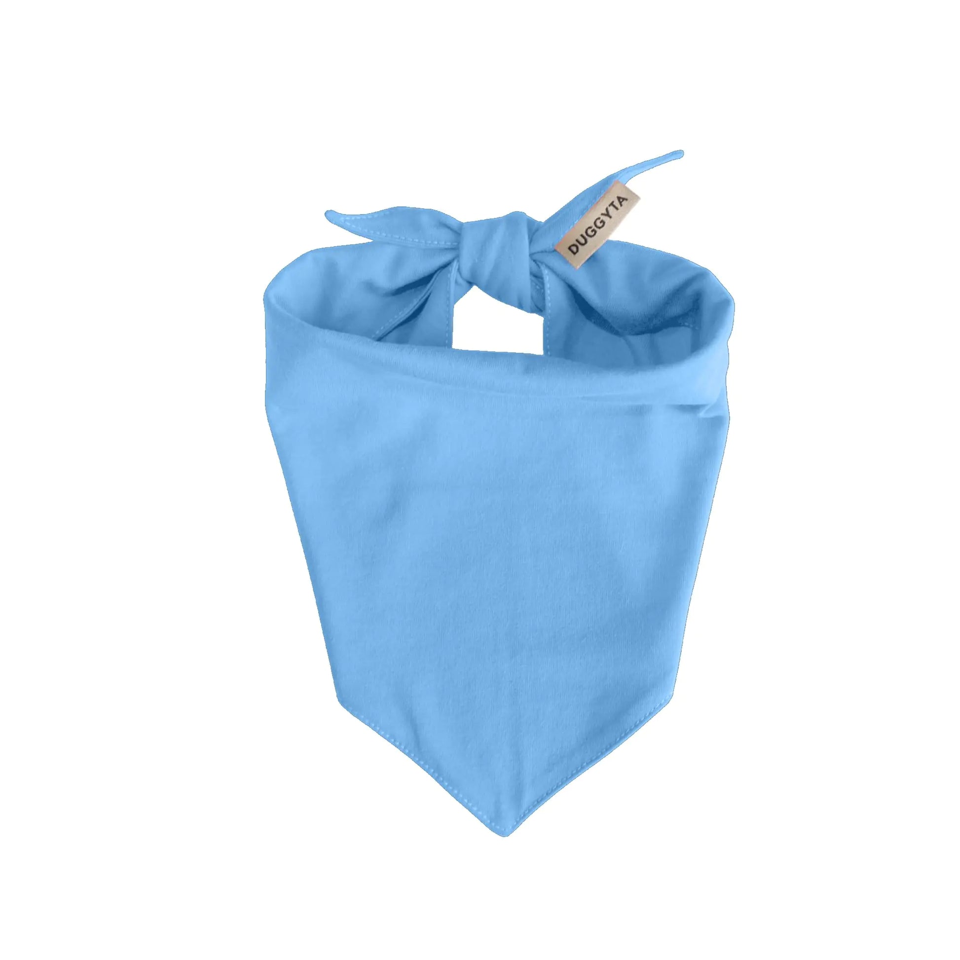Customizable Solid Blue Cotton Dog Bandana for Medium Dogs - Pet Accessories - householdessential