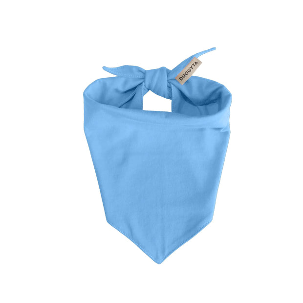 Duggyta Solid Blue Dog Bandanas Soft Cotton Adjustable Triangle for Medium Dogs Boy & Girl Customizable with Iron-On Patch Available for All Seasons Style Pet Accessories
