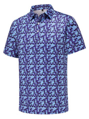 Mens Golf Polo Shirts Funny Golf Shirts for Men Performance Moisture Wicking Quick Dry Athletic Short Sleeve Shirts Whale Tail Purple