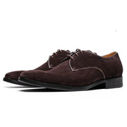 Handmade Suede Leather Derby Shoes for Men