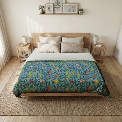 William Morris Four Fruits Pattern (1862) Cotton Duvet Cover | Floral Bedding - householdessential