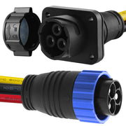 80A Trolling Motor Plug & Receptacle for Minn Kota 2 or 3 Wire 12-48V SystemDouble Watertight Marine Boat Electrical Power Connector Equip with Heavy Wire from 16AWG to 6 Gauge