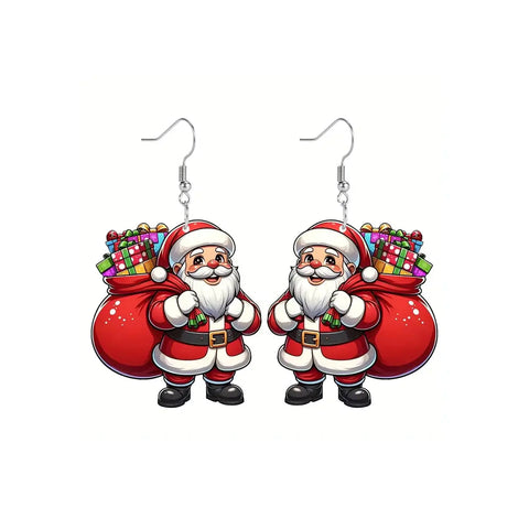 Christmas Earrings for Women Christmas Snowman Earrings Purple Santa Earrings Purple Earrings for Women Trendy Snowman Earrings Xmas Earrings Holiday Earrings Christmas Jewelry Gift for Women