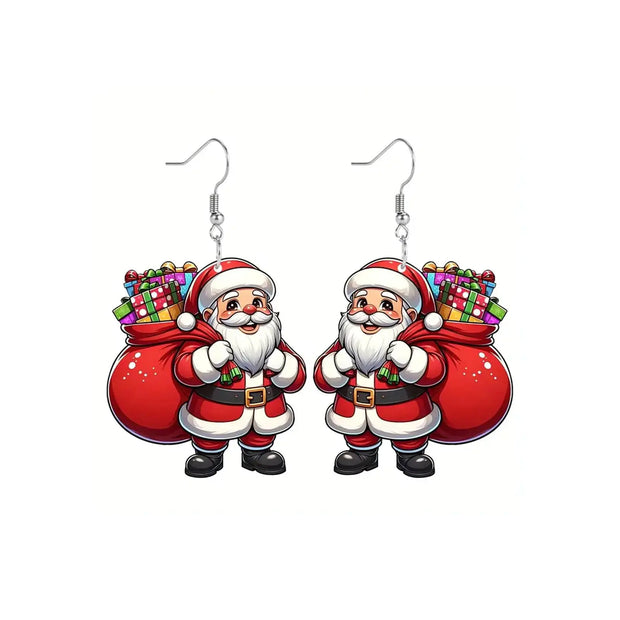 Christmas Earrings for Women Christmas Snowman Earrings Purple Santa Earrings Purple Earrings for Women Trendy Snowman Earrings Xmas Earrings Holiday Earrings Christmas Jewelry Gift for Women