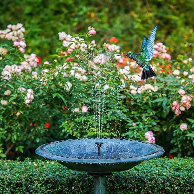 Miniature Solar Fountain Pump with Bird Feeder for Garden - householdessential