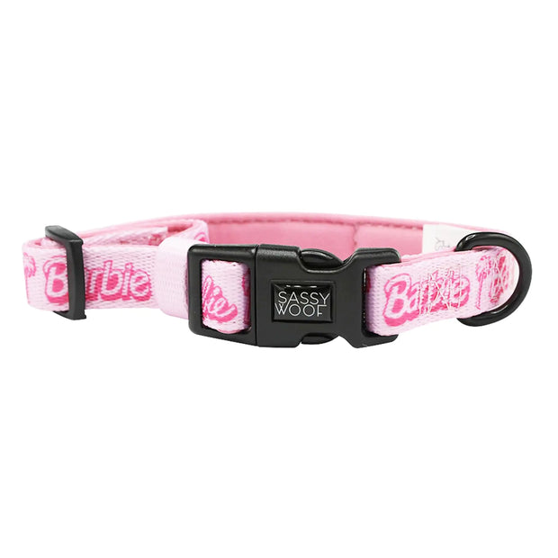 Sassy Woof Dog Collar Barbie™ Malibu - S Adjustable Durable Comfortable Patented Design and Stylish Pet Accessories for Small Dogs - Officially Licensed